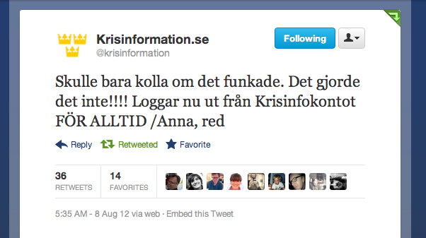Krisinformation, Twitter